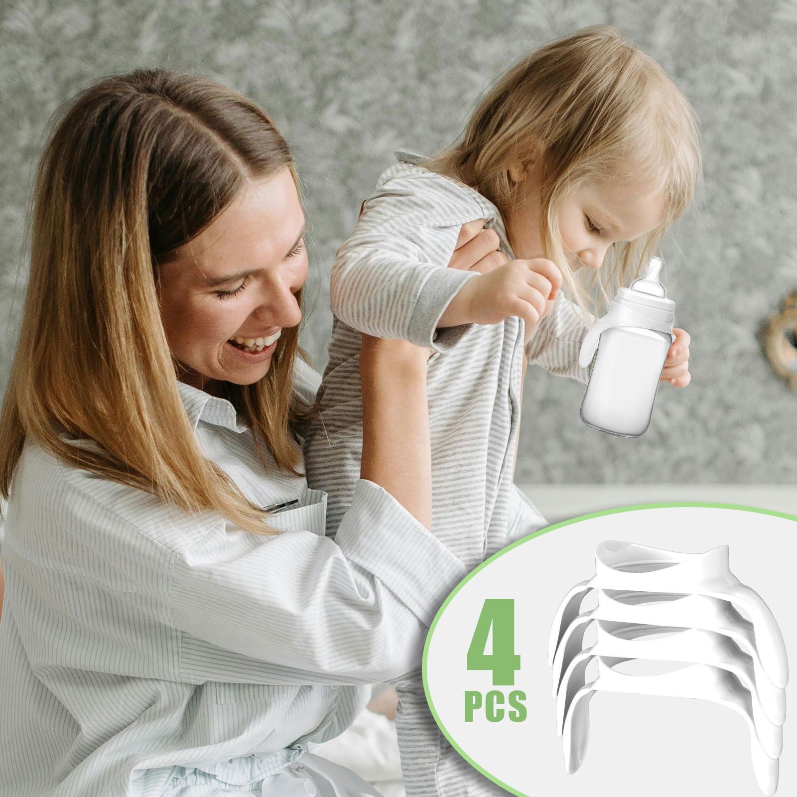 4 Pièces Poignées de Biberon pour Philips Avent Anti-Colique Biberons, Ergonomiques Poignées de Biberon Accessoires pour Philips Avent Biberons, Laissez Bébé Être Indépendant