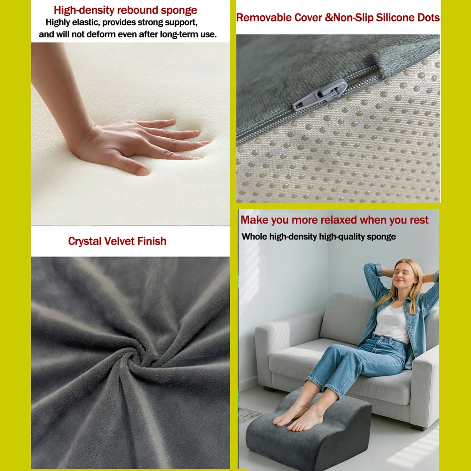 Este reposapiés ergonómico para Oficina Cuenta con una Funda extraíble y Lavable, y es Adecuado para oficinas en casa, sillas Gaming y sofás. B,25 * 40 * 40CM