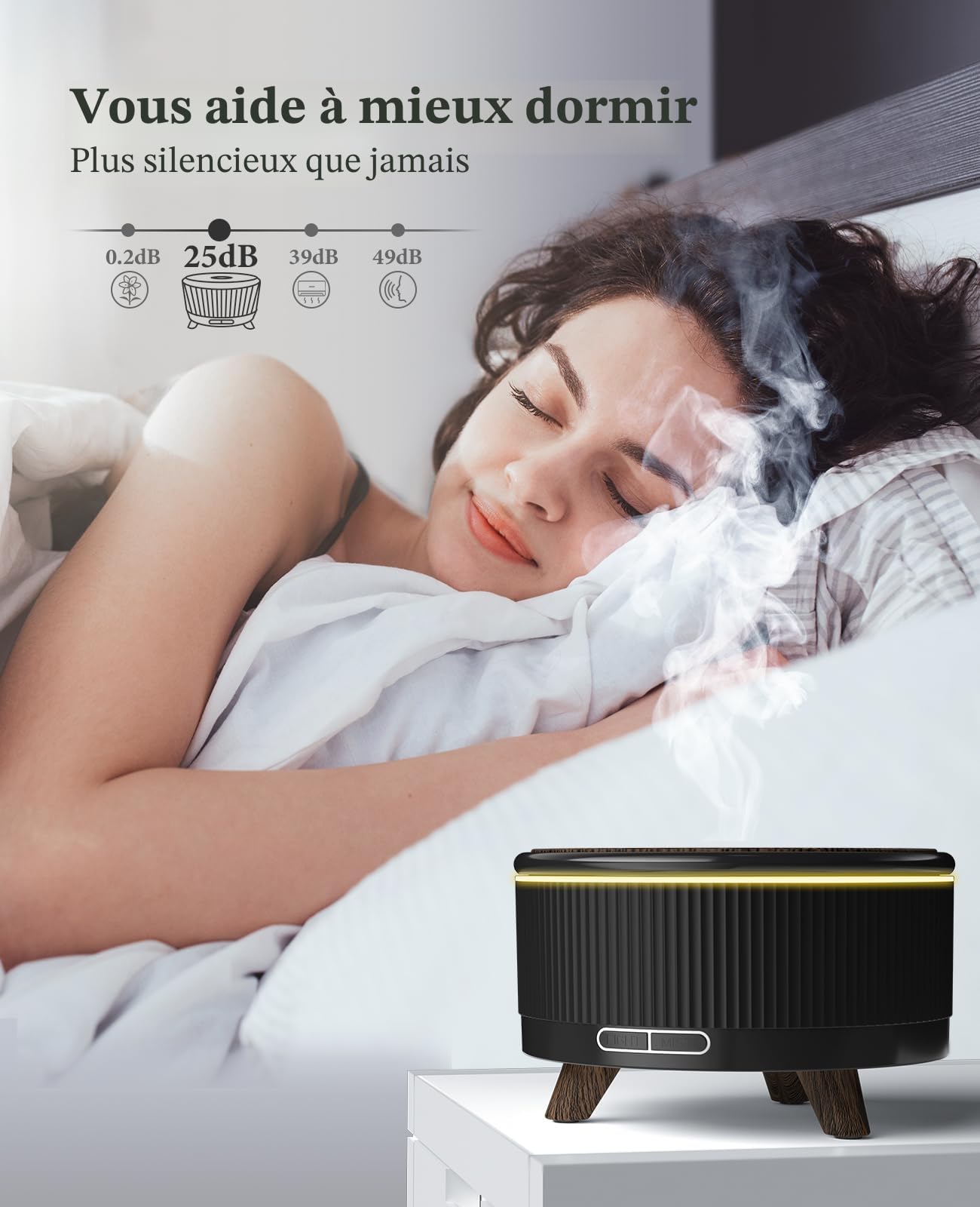 Diffuseur d'arômes, 500 ML, diffuseur d'huiles essentielles, diffuseur d'huile parfumée