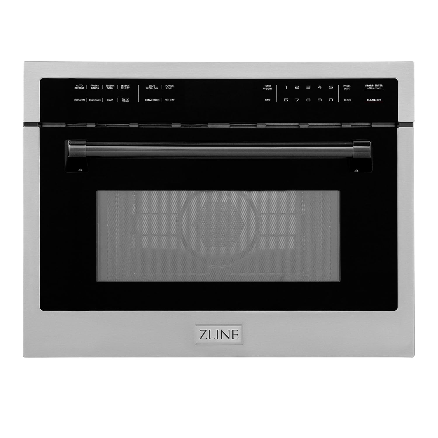 ZLINE Autograph Edition 24 1 6 cu ft Built-in Convection Microwave Oven in Stainless Steel and Matte Black