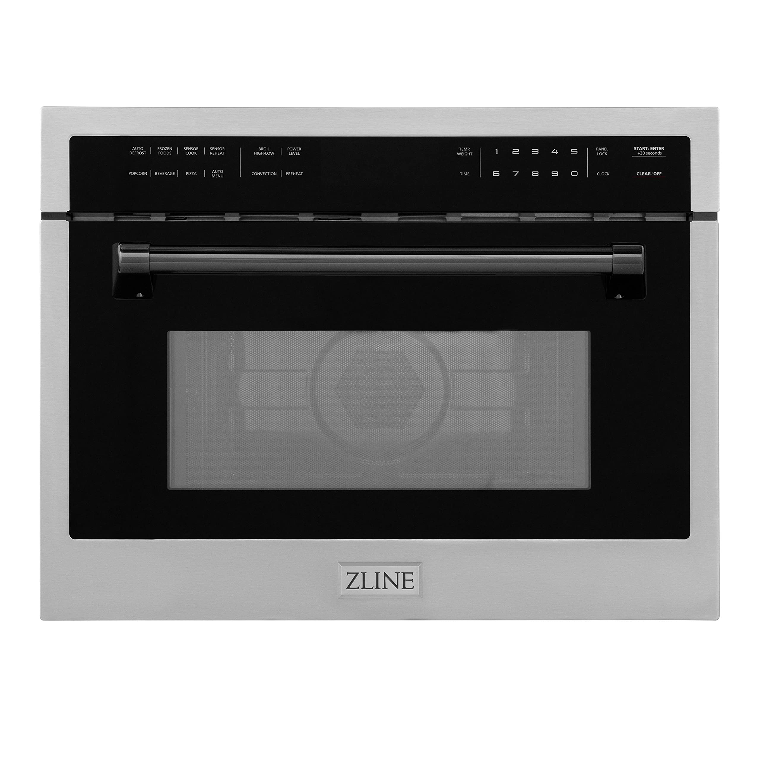 ZLINE Autograph Edition 24 1 6 cu ft Built-in Convection Microwave Oven in Stainless Steel and Matte Black