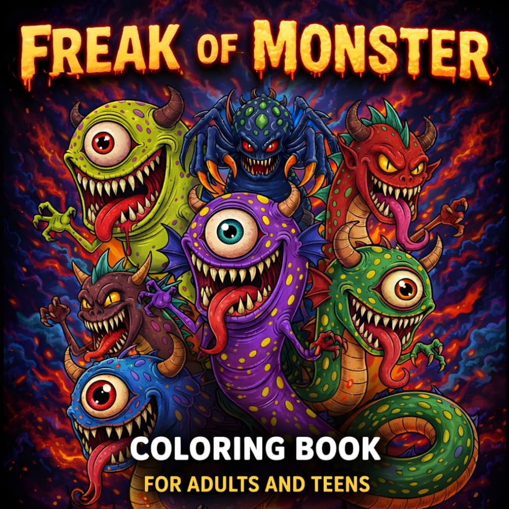 Freak Of Monster: A Scary Adult Coloring Book Filled with Creepy Monsters and Haunting Creatures for Relaxation