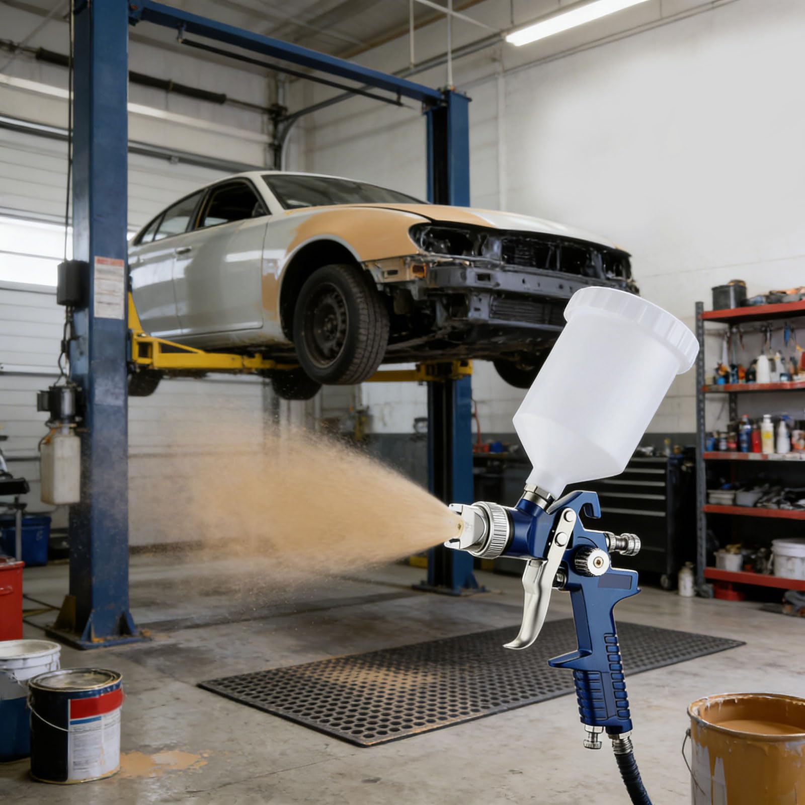 Raccolta di utensili per pittura con alimentazione automatica, 1,4 mm, blu | Robusto set di applicatori in alluminio per uso professionale con alimentazione automatica per una finitura eccellente