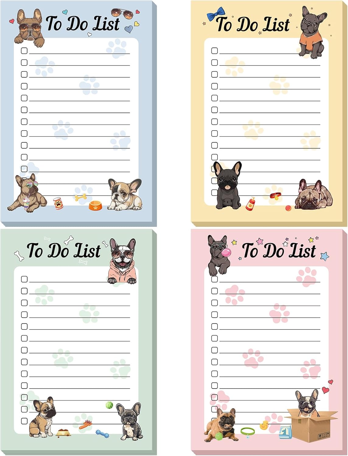 4 Pads Dog Sticky Notes 4″ x 6″ Funny Animal...
