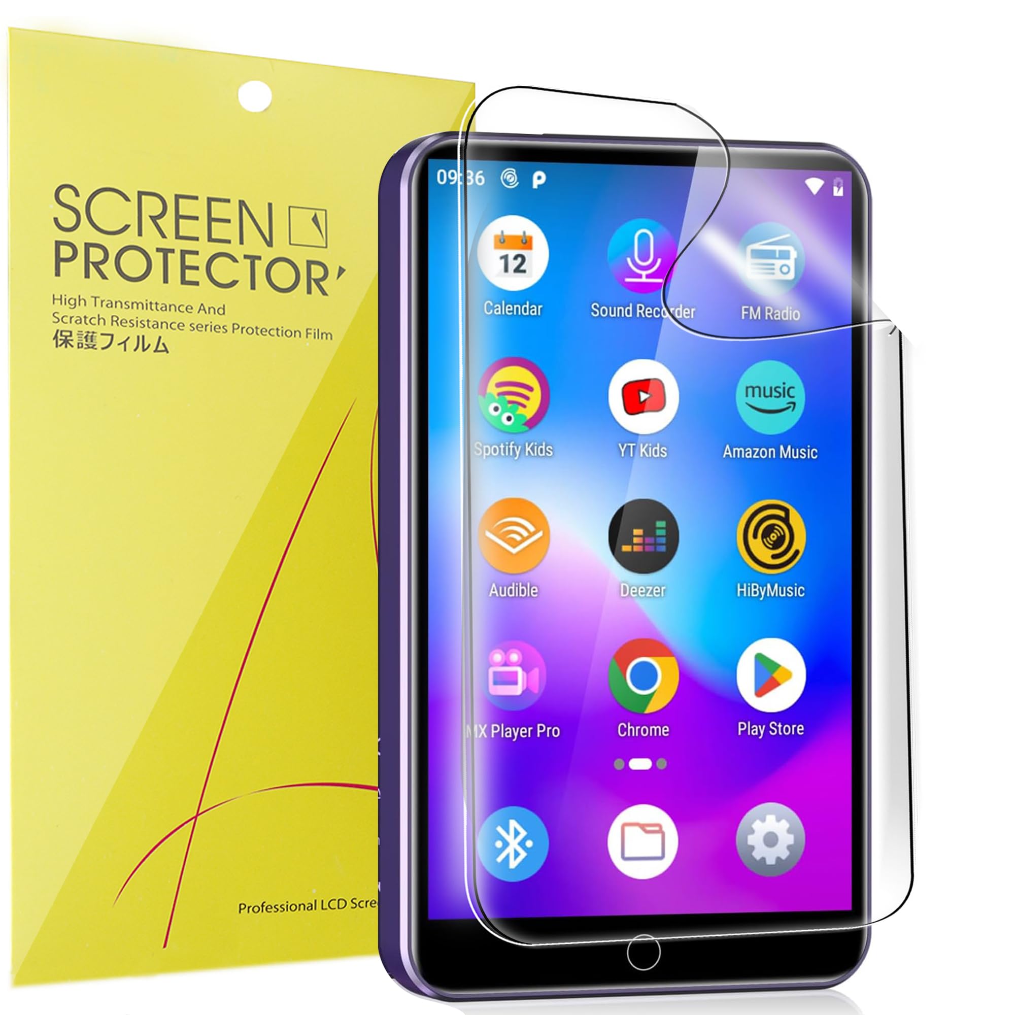 Compatible for Fanvace MP3 Player Screen Protector, [6 Pack] Full Coverage TPU Clear Film Compatible for Fanvace M31 4 Inch MP3 Player (6 Pack)