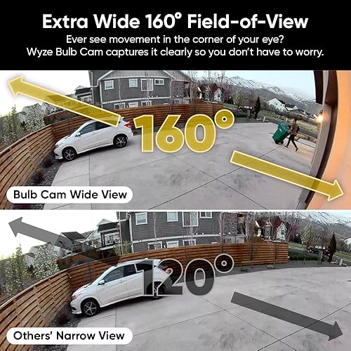 Miniatura 12 de WYZE Cámara de seguridad con bombilla, 2K HD cámara de bombilla para exteriores, visión nocturna a color, bombilla LED regulable, detección de