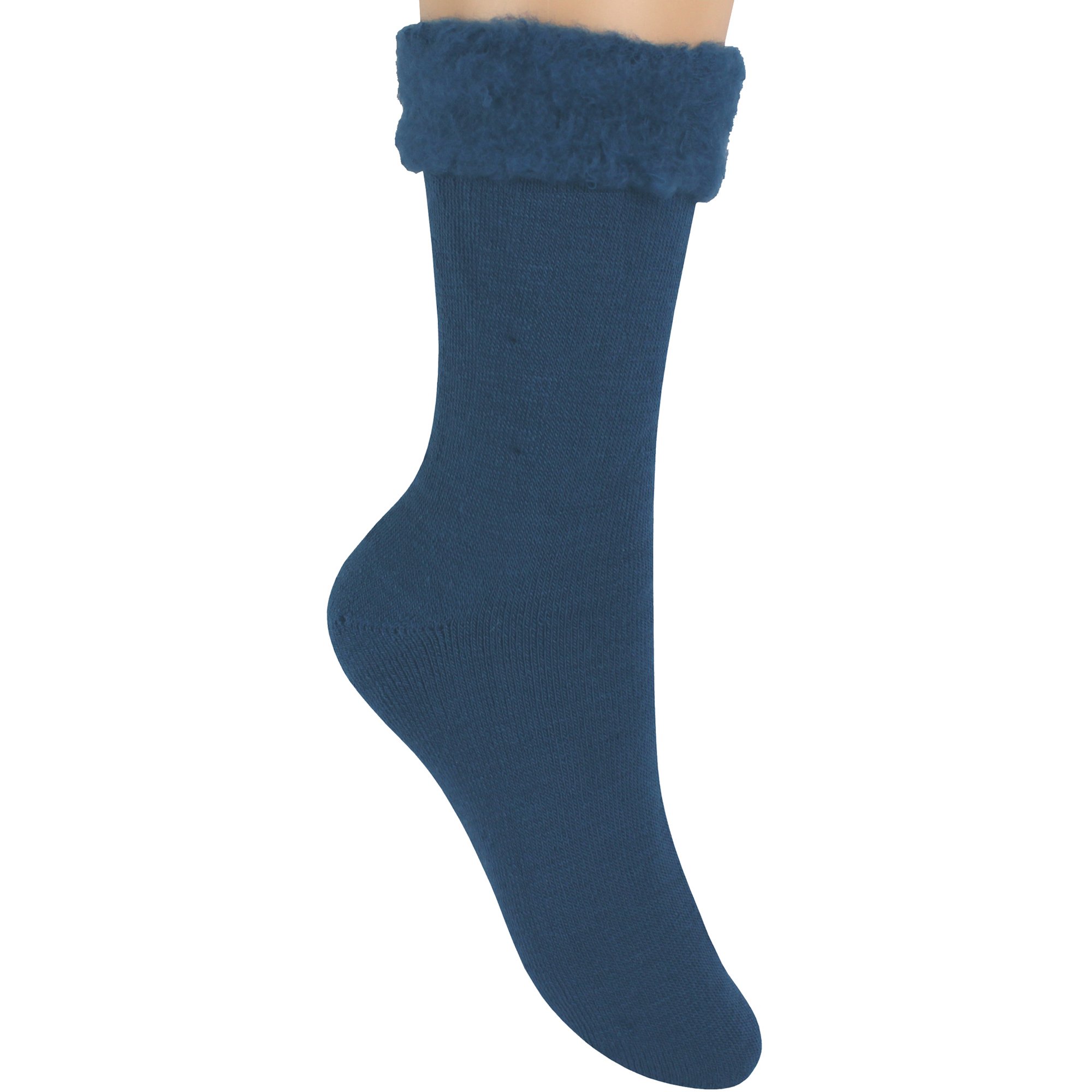 TeddyT's Men's Super Soft Thermal Warm Winter Bed Socks (French Blue)
