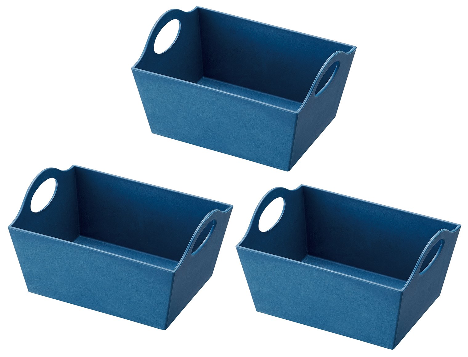 LIKE-IT Small Storage Mini Basket, Set of 3, Paper Mix Navy, Approx. Width 5.8 x Depth 4.3 x Height 3.2 inches (14.8 x 11.1 x 8.1 cm) EPE-23