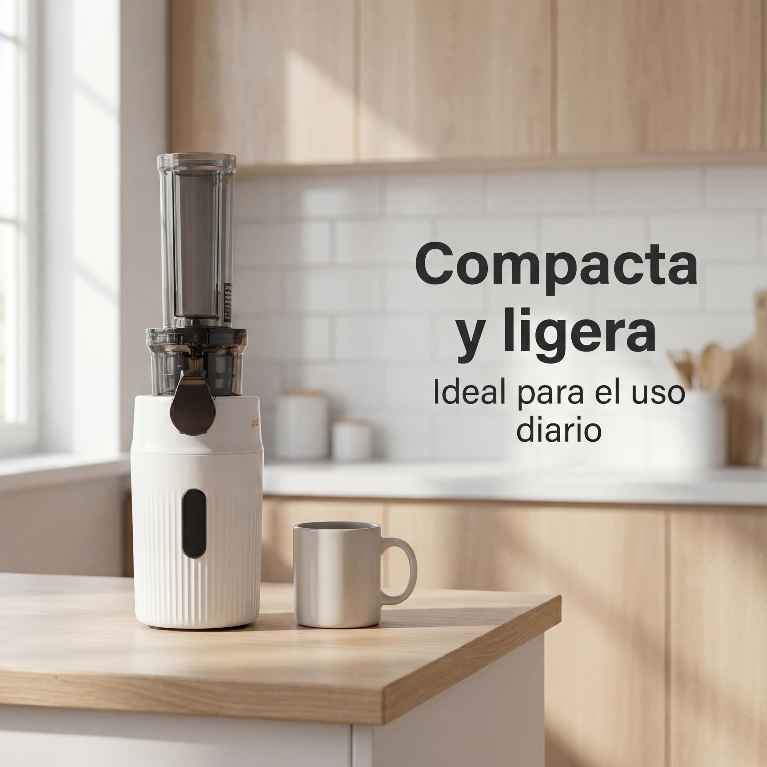 Pelamatic Exprimidor Electrico Blanco 100W Compacto - Licuadora para Verduras y Frutas, Extractor de Zumos y Verduras de Alta Eficiencia para Uso Doméstico