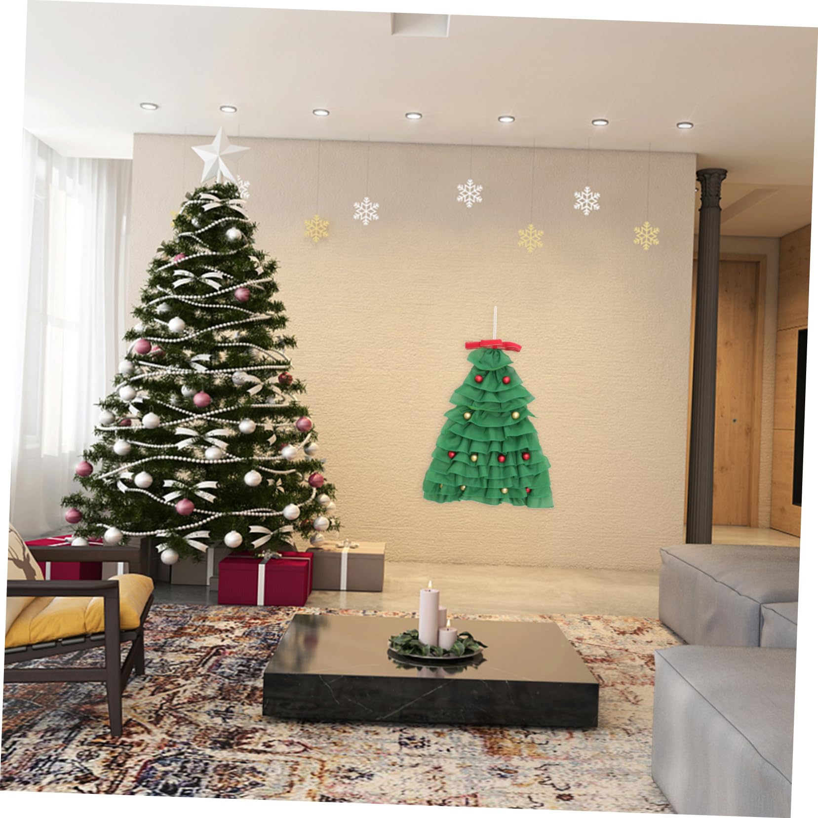 Cabilock Adornos para Árbol de Navidad Creativos Colgantes de Navidad de Tela para Decoración de Puertas de Colgante de Árboles para Hogar