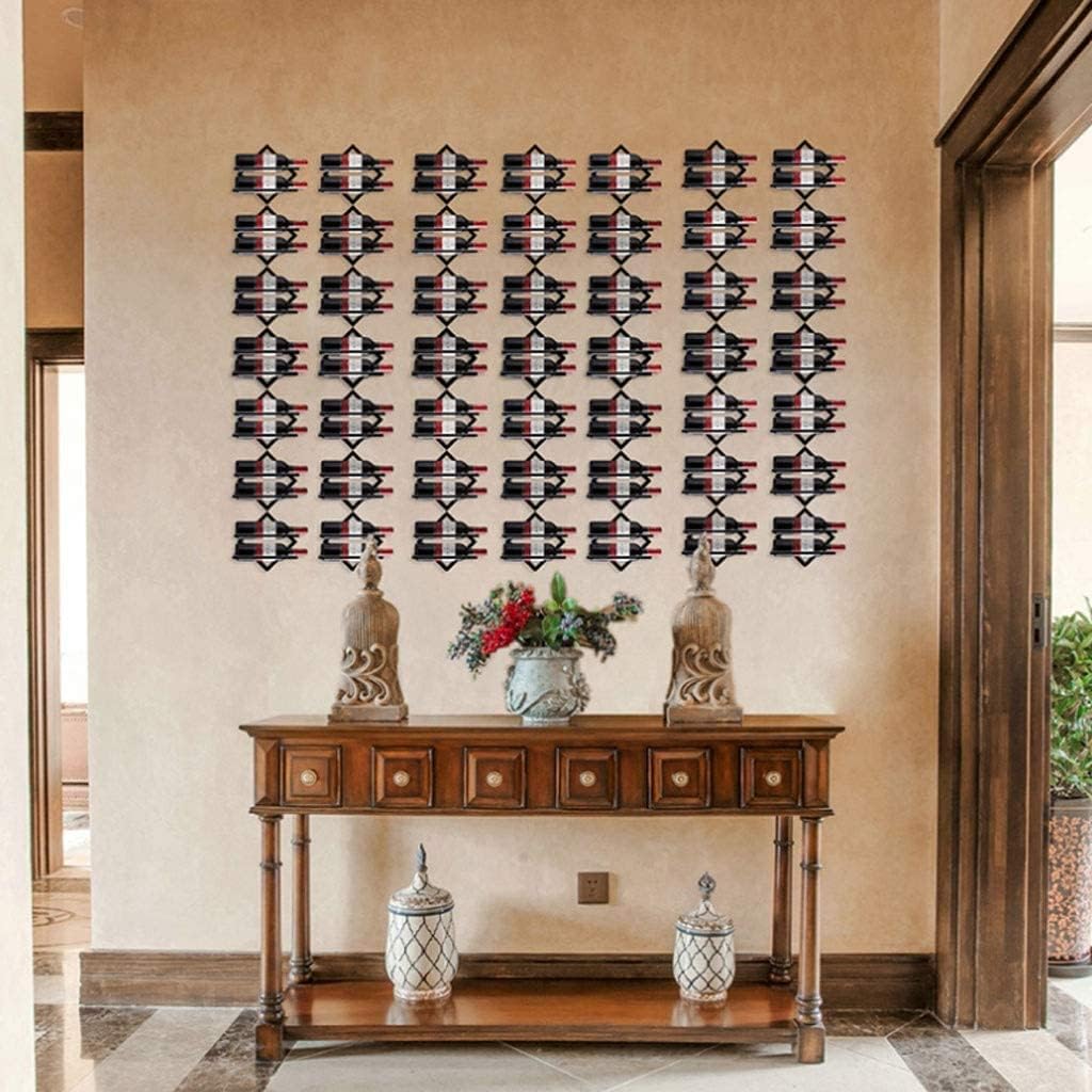 Rustic Wine Rack Wall Mounted Wine Rack European Wine Storage Rack Wine Bottle Holder Organizer Bottle Display Shelves Bar Wine Cellar Wine Storage Racks (Color : A-Gold) (A Black)