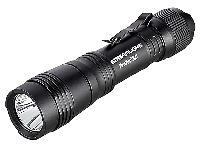 Streamlight 89000 ProTac 2.0 2000-Lumen 17300-Candela Rechargeable Tactical LED Flashlight with USB C Cable, and Holster, Box, Black