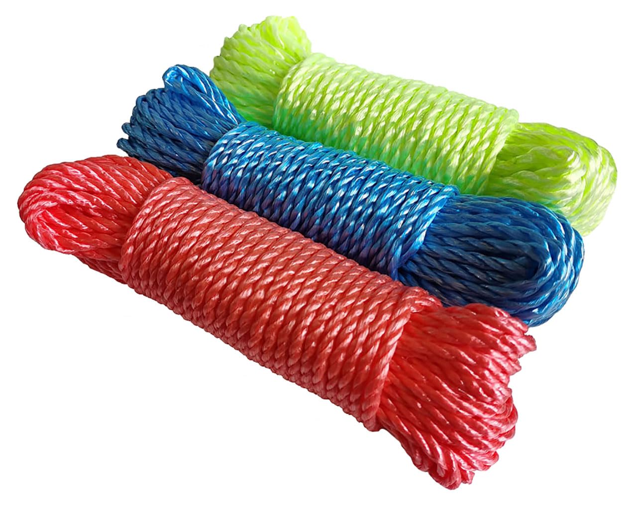 TUMESY 1 PC Tarpaulin PP Tying Rope 5mm Thickness x 20m Length Nylon Cord String Washing Line Climbing Traction Tying Shade Net Rope for Camping Garden Garage Clothesline Casual Color