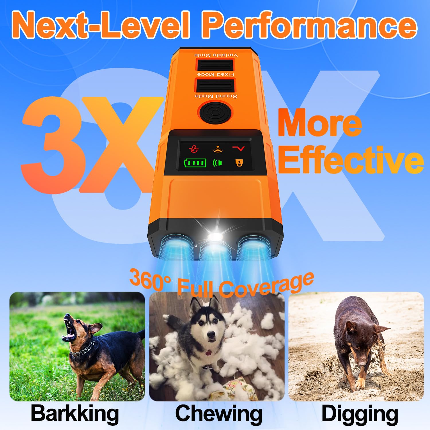 2026 Anti-Bell-Gerät für Hunde, 3 x Ultraschall-Anti-Bellen, 30 Feet Long Handheld Device for Dog Barking Stop， Dog Training Devices, Behavior Aids, Outdoor, Home