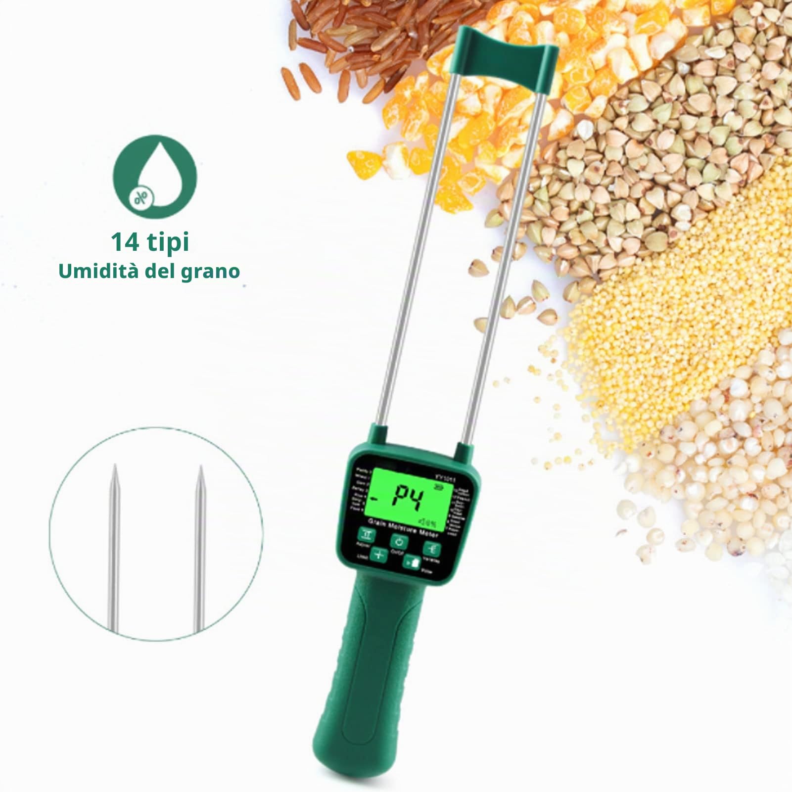 Misuratore Di Umidità Per Fieno Portatile Misuratore Di Umidità Per Fieno Con Sonda Misuratore Di Fibra Digitale Misuratore Umidità Gamma 10%-40% Per Paglia Foraggio Alfalfa