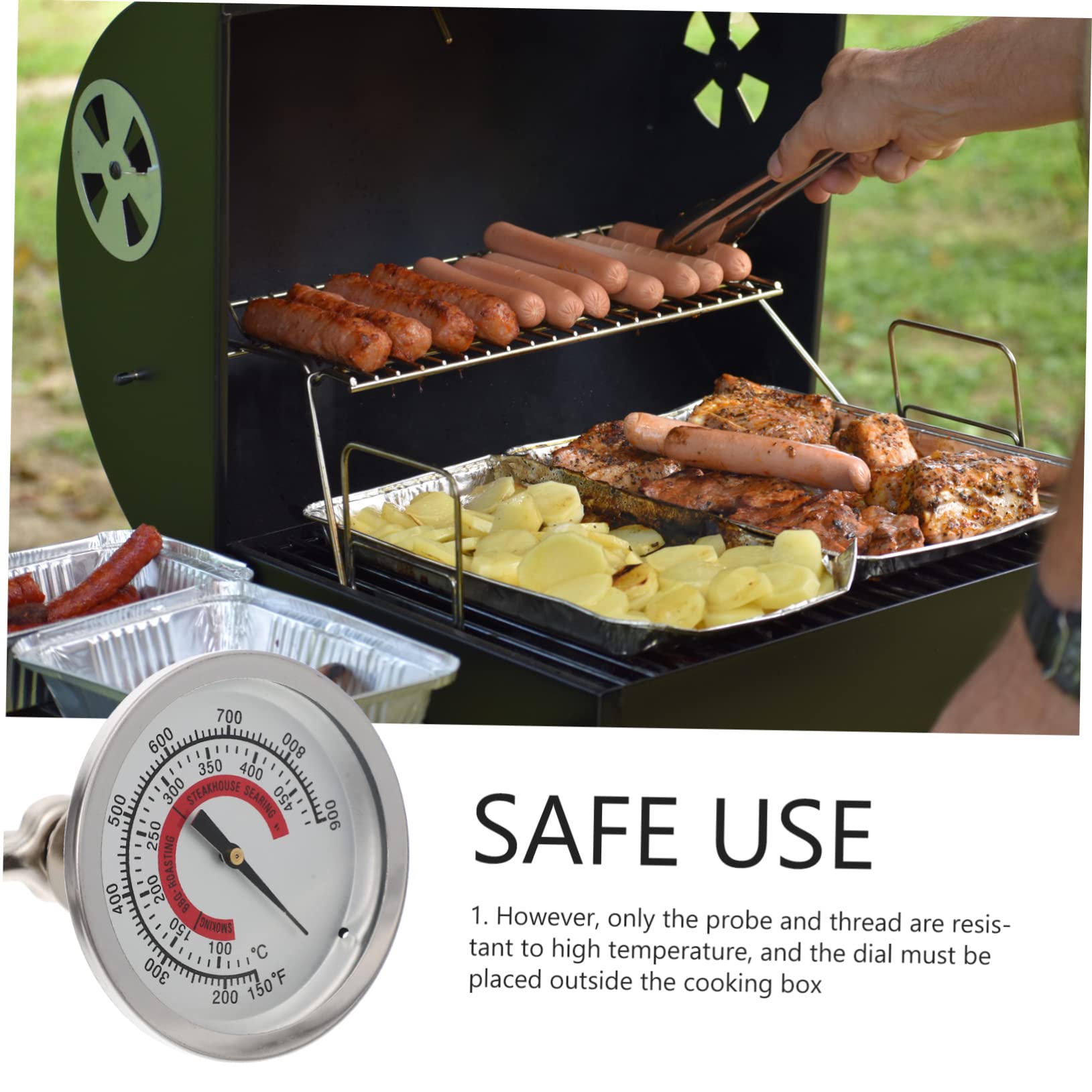 Happyyami 5stücke Bbq Smoker Grill Temperaturanzeige Präzises Ofenthermometer Mit -sensor Für Backwaren Und Grillen Für Küche Und Grillabende