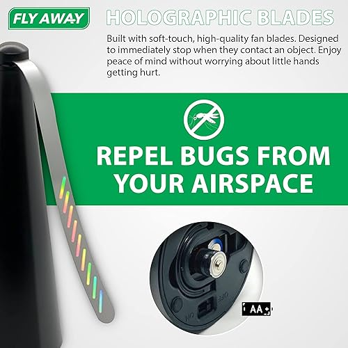 Miniatura 5 de Fly Away - Paquete de 4 ventiladores repelentes de moscas para exteriores, uso en mesa exterior o interior, restaurante, barbacoa, eventos, disuadir