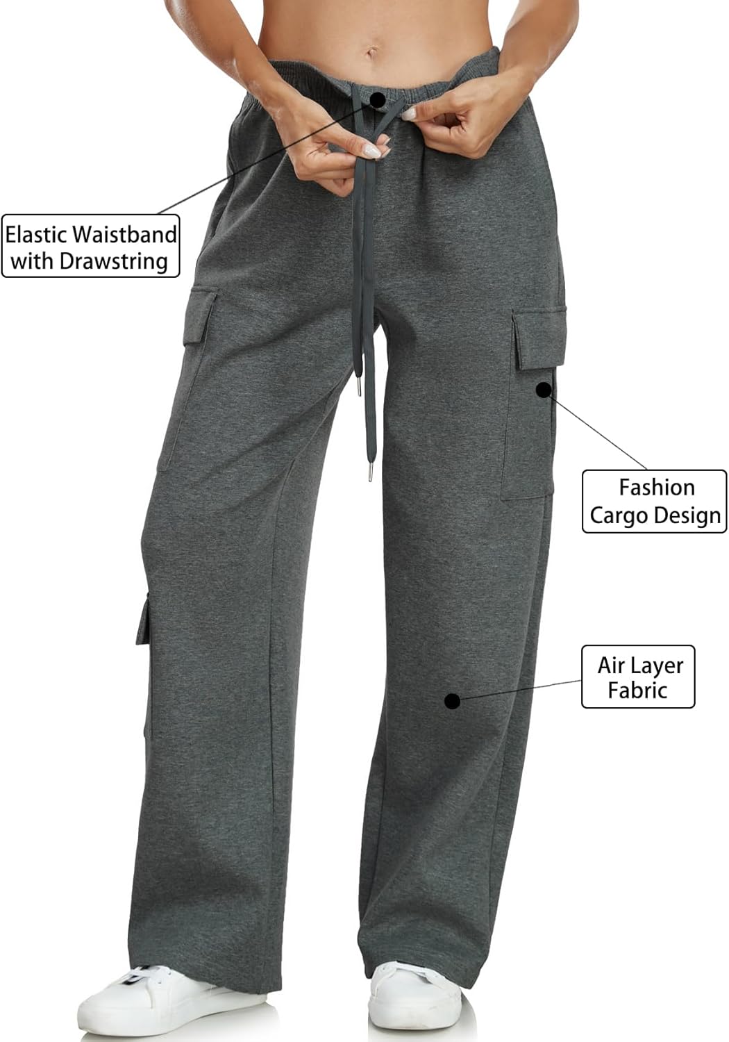 Inno 28" 31" 34" 36" Womens Cargo Sweatpants Y2K Casual Baggy Wide Leg Pants Cotton Jogger Fashion 2026 Trendy - Image 5