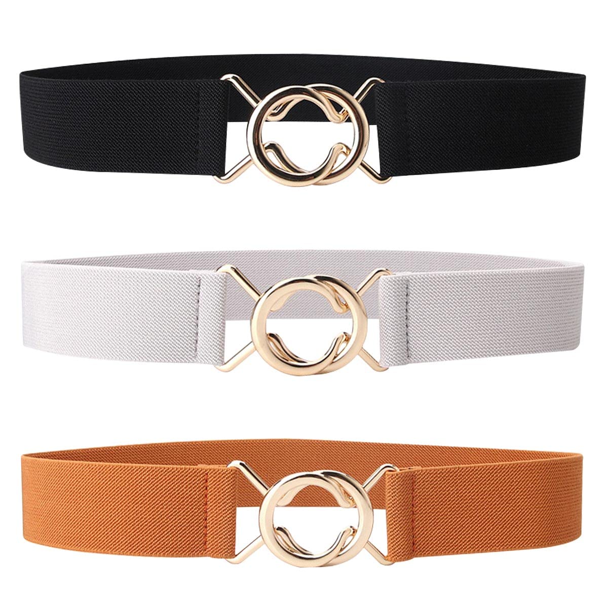 2 Cinture Elastiche Larghe Per Donna - Vita Alta Vintage, Bianco E Nero Con Fibbia A Incastro - Foto 13