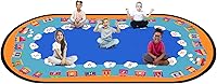 Vista 9 de Alfombra ovalada para el aula con número para niños, alfombra de lectura para la escuela primaria, alfombra azul para aula para el aula en el hogar
