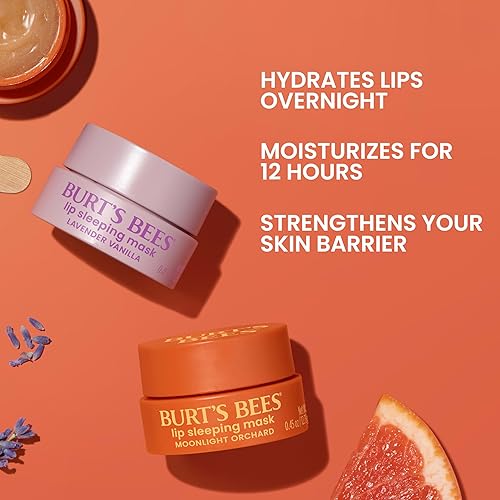 Miniatura 2 de Burt's Bees Moonlight Orchard - Máscara para dormir con ácido hialurónico y escualano hidratante para hidratar los labios al instante, máscara de