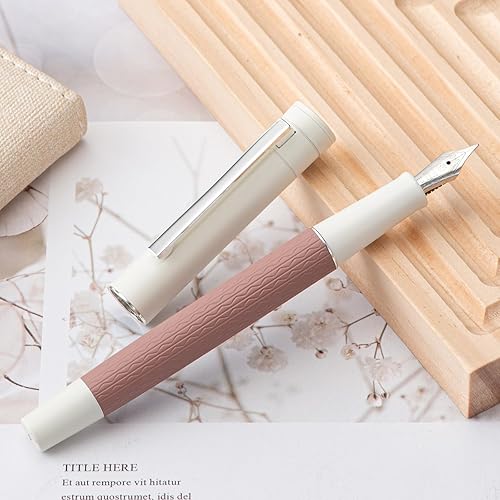 Miniatura 8 de Hongdian 1862 - Pluma estilográfica, punta extra fina de iridio con convertidor de tinta, color azul marino fresco contrastante, bolígrafo de