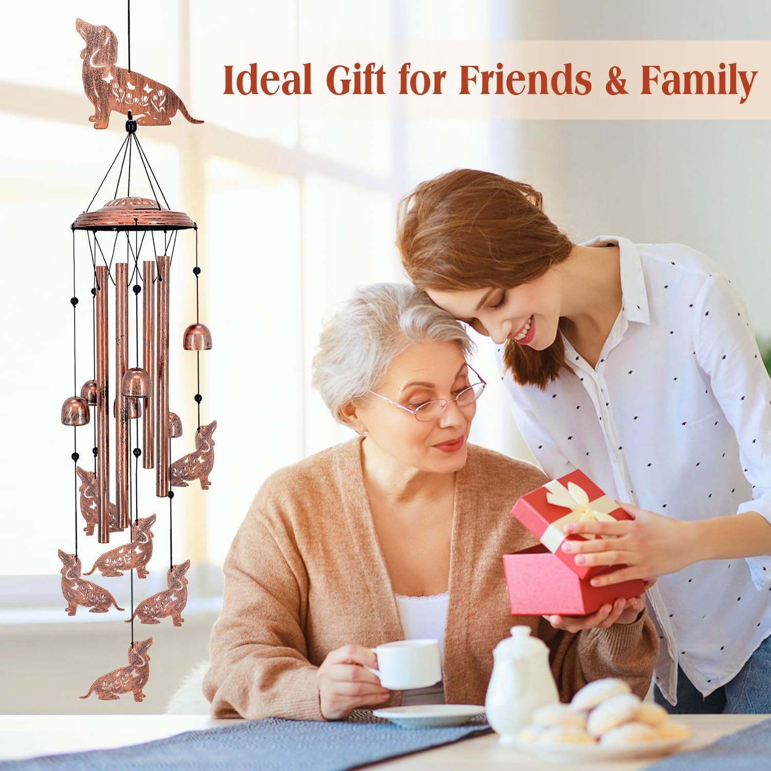 Dachshund Dog Wind Chimes for Outside,Dog Gifts for Women Men/Memorial Gift/Sympathy Gift/Birthday Gifts Metal windchimes Outdoors/Indoors,Garden Decor,Patio,Home,Porch,Yard Decorations - Image 3