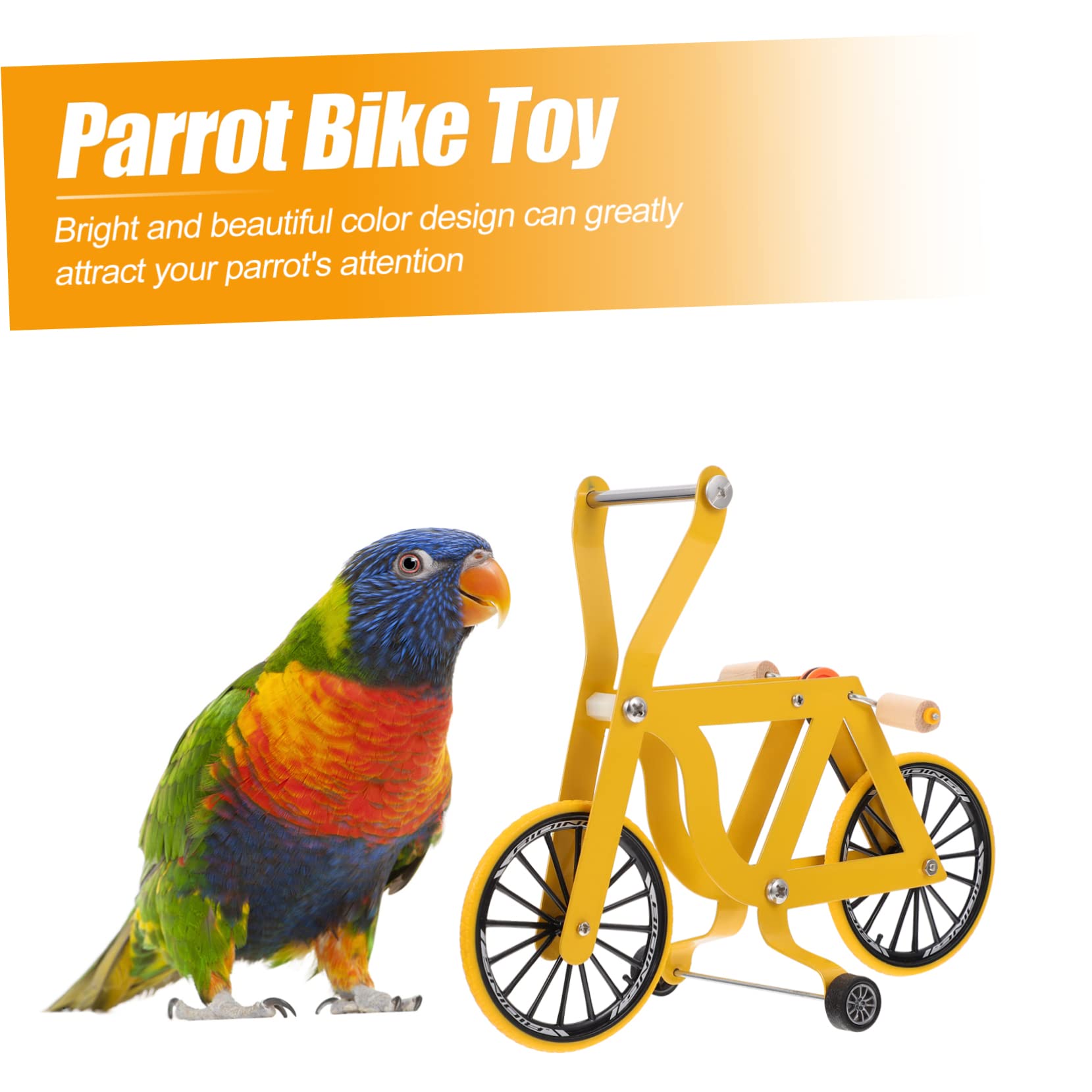 Hohopeti Pappagallo Bicicletta Parrot Puzzle Pappagallo Pattini a rotelle Piccolo Bagno per uccelli Parrot Bike Uccelli Formazione Uccelli Distributore di acqua Uccelli Forniture per addestramento Ucc