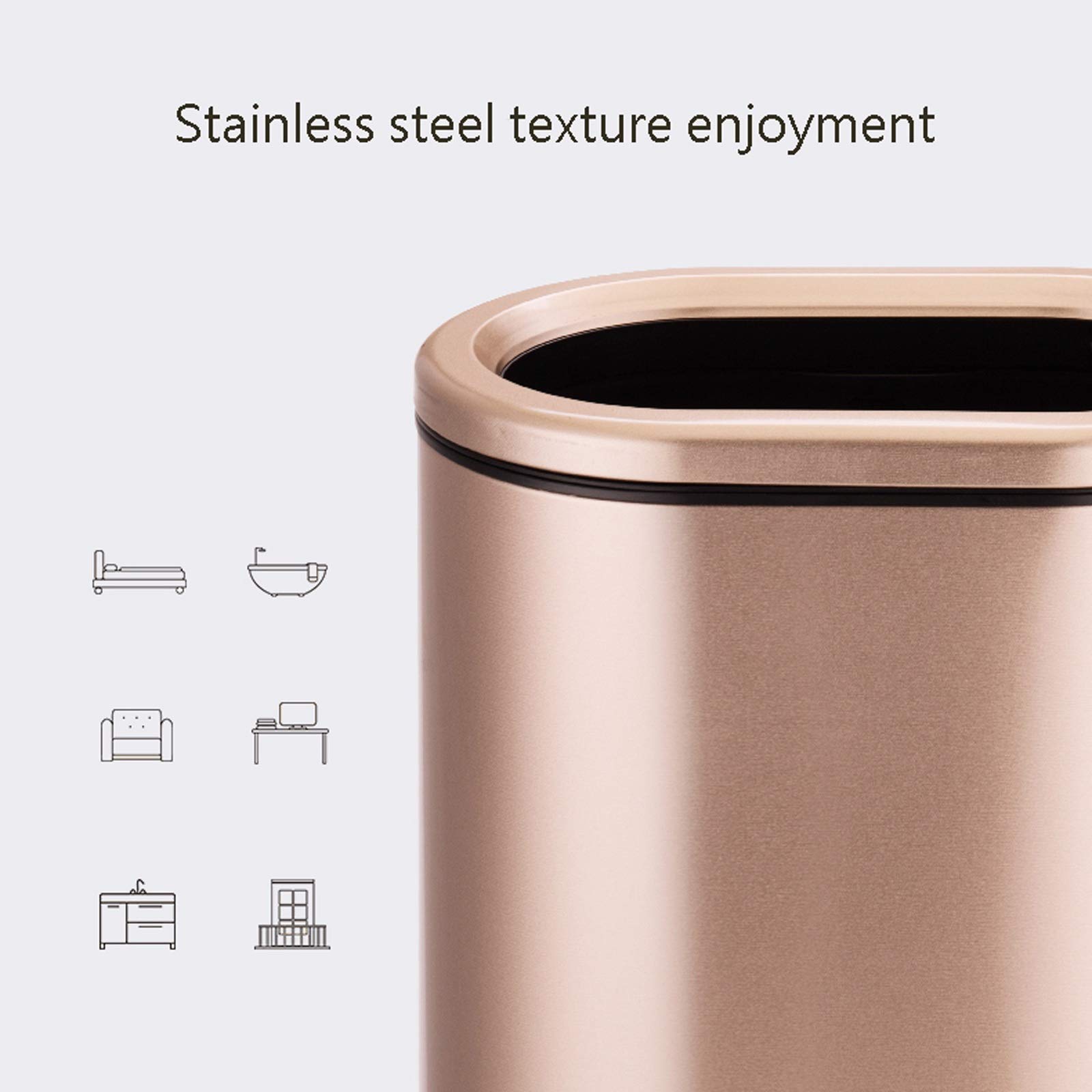 QUVIO Cestino della Spazzatura Stile Retro con Secchio Interno, con Coperchio e Pedale, 12 Litri – Pattumiera Vintage con Pedale in metallo Per Bagno, Camera da Letto, Cucina e Ufficio (Beige