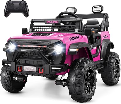 Hikole 24V 2 Seater Ride on Car w/Remote Control, 4x100W Motors, Pink