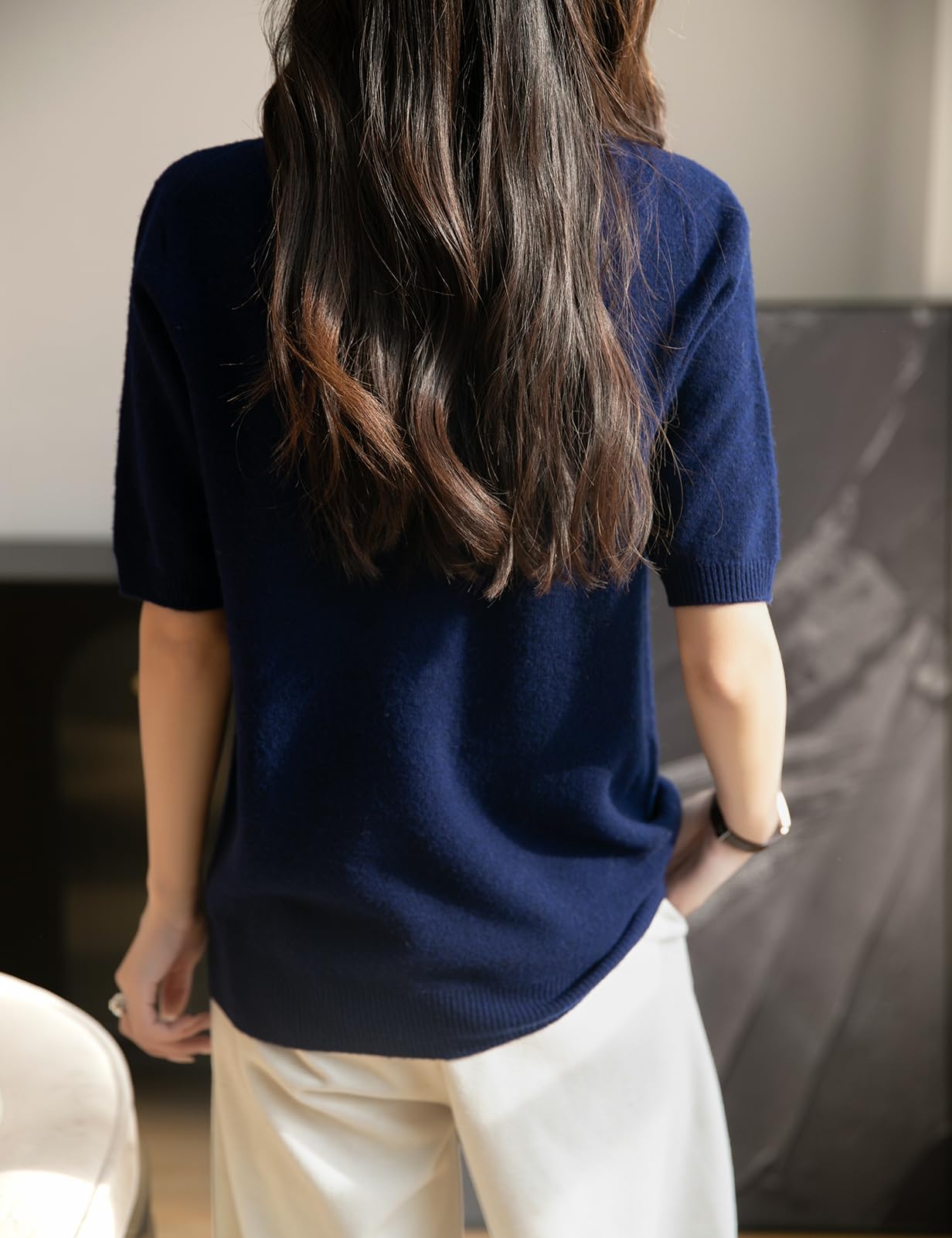 Chanyarn Donna 100% Lana Merino Manica Corta Maglione 2025 Primavera Estate Inverno Casual Dolcevita Senza Cuciture Maglia Maglione