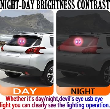 Led Devil Eyes Light for Cars,Devil's Expression Car Light,LED Demon Eye Lights Front Back Windshield,Devil Eyes Light for Windshield,Devil Eyes Led Lights for Car Back window (Red)