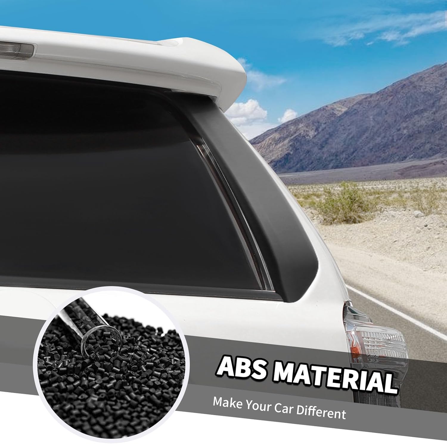 Jimen Fit for Toyota 4Runner 2010-2023, 2PCS Tailgate Back Window Panel Mold Trim Cover (Matte Black)