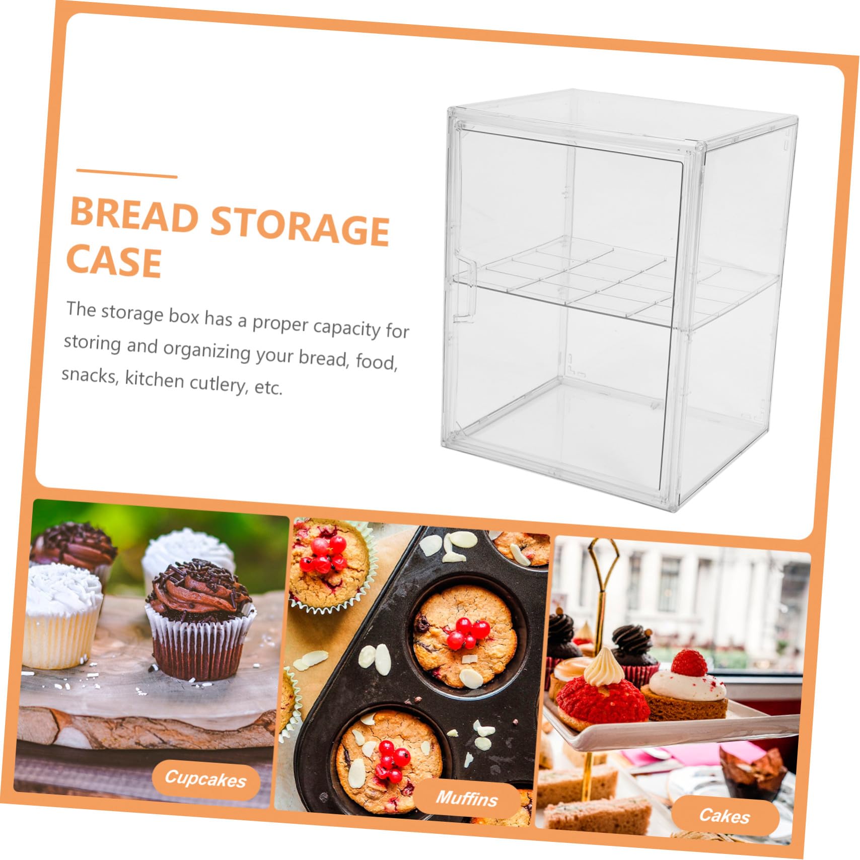Cabilock Contenedor De Cocina Para Almacenar Pan Contenedor De Doble Capa Transparente Caja Para Alimentos De Cocina