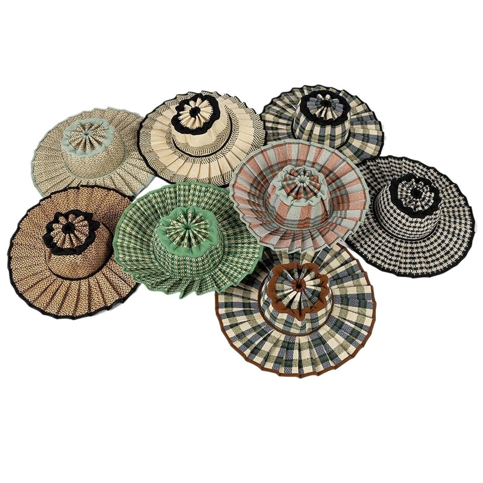 Sombrero Paja S/M/L/XL Primavera Verano Casual a Cuadros Sombreros de Sol ala Ancha for Mujeres Hombres Sombrero sombrilla al Aire Libre Paja Plegable Hombre