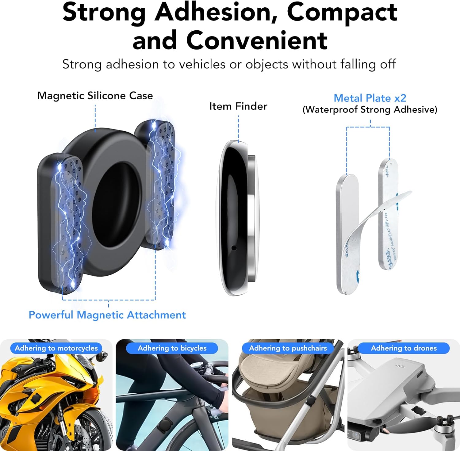 Air Tracker Tags-4 Pack, 2025 New [Apple MFi Certified], Bluetooth Tracker Work with Apple Find My (iOS Only), Replaceable Battery Last 2 Years,Item Finder for Luggage/Key/Suitcase,with Diverse Holder - Image 8