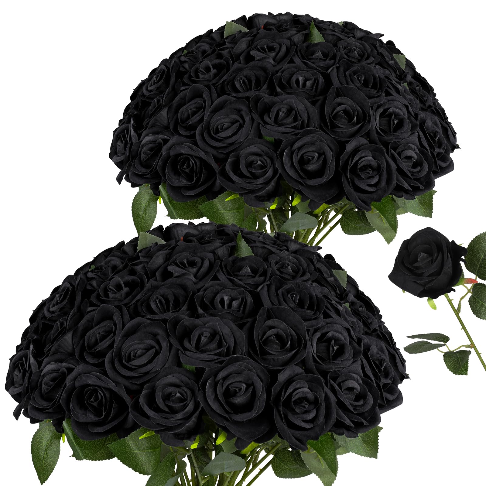 AmyHomie 48-Pack Velvet Realistic Roses