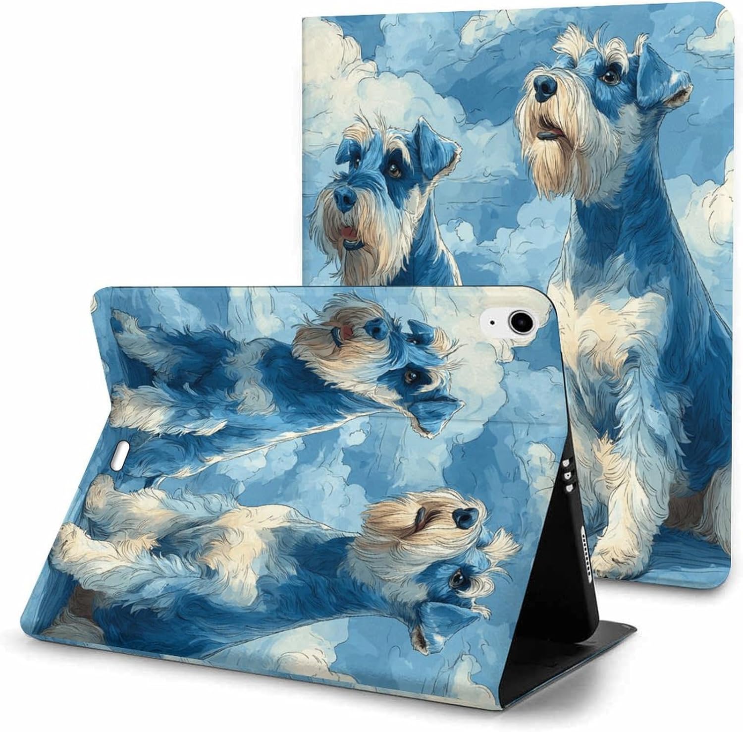 Blue Schnauzers Case for iPad 9th/10th/11th Gen,Mini 5/4/3/2/1(7.9in) Mini 6 (8.3in) Mini 7(8.3in),Air 4/5/6/7,Pro 11in(2020/2021/2022/2024) Auto Wake/Sleep
