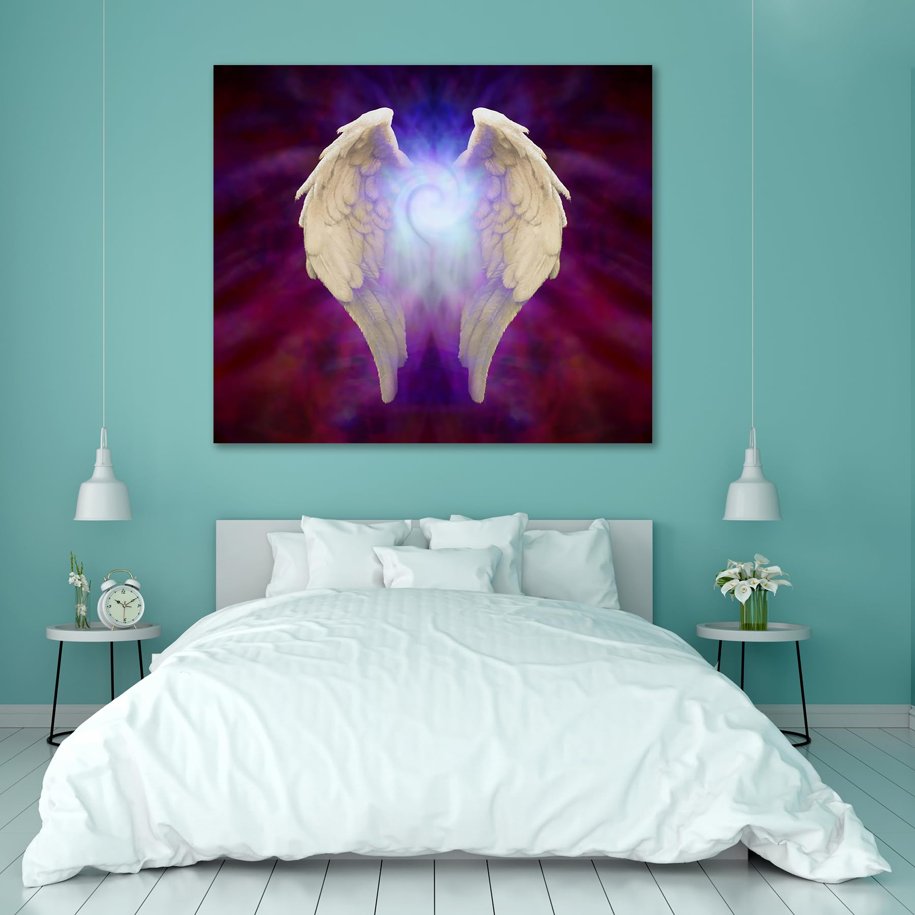 ArtzFolio Angel Wings & Universal Spiral | Peel & Stick Vinyl Wall Sticker for Home & Wall Decoration | 55.7 x 48 inch (141 x 122 cms) (B08K7Z1PJS) Amazon Price History, Amazon Price Tracker