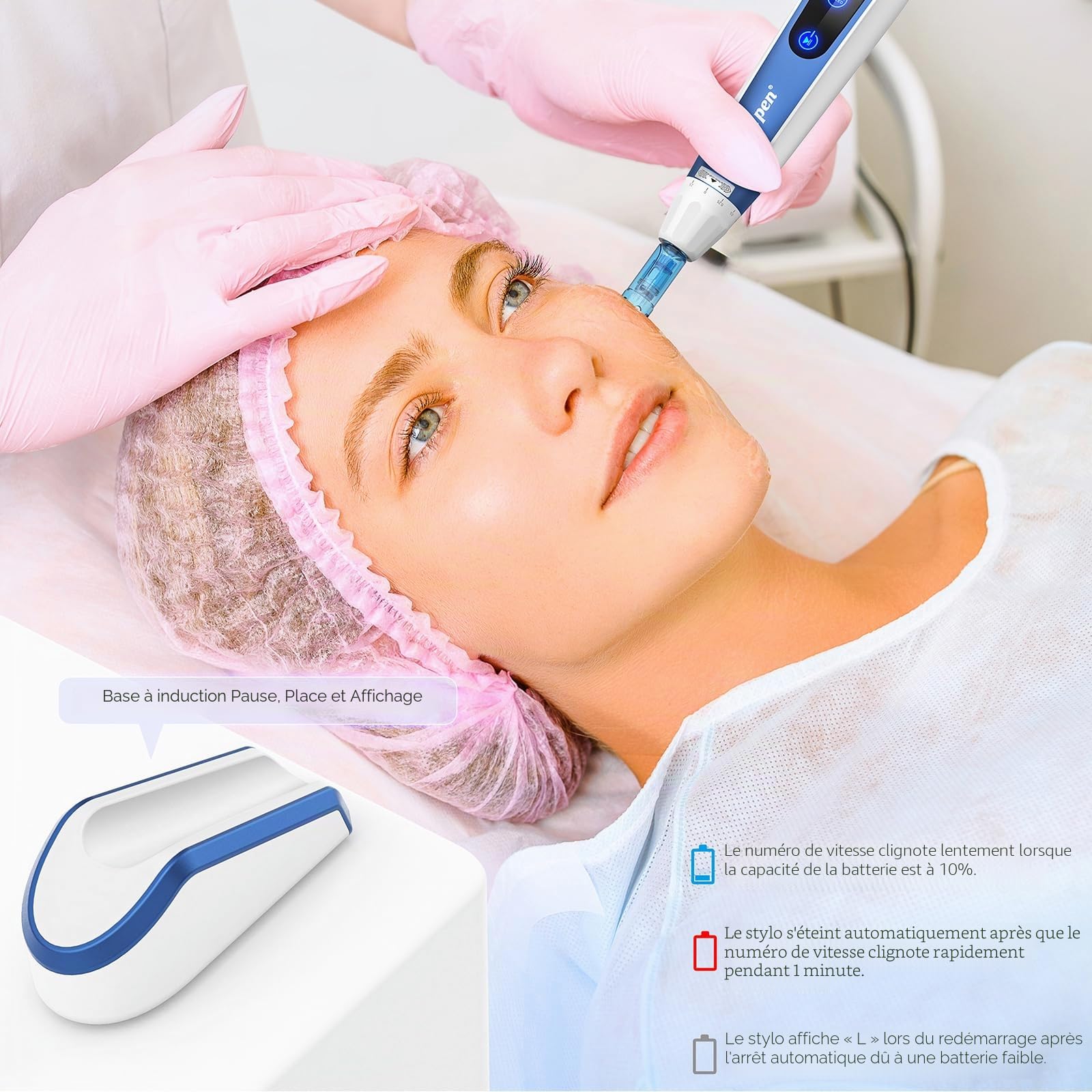 Dr.pen A11 Stylo Microneedling Professionnel – Appareil Sans Fil avec Écran Tactile et Fonction Pause, Machine Beauté pour Soins Visage, Éclat de la Peau et Réduction des Imperfections