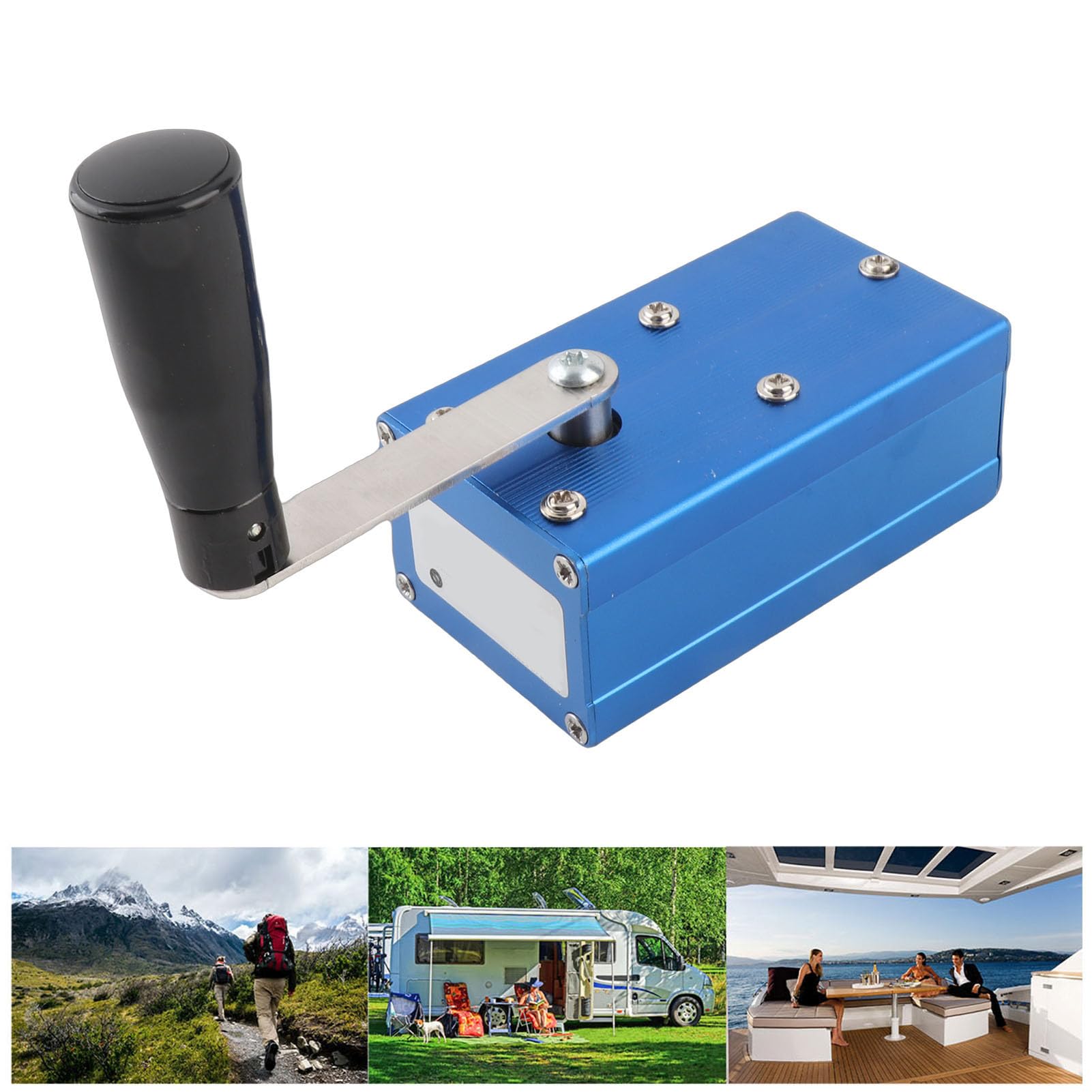 Portable Hand Crank Generator Emergency Charger Outdoor Aluminum