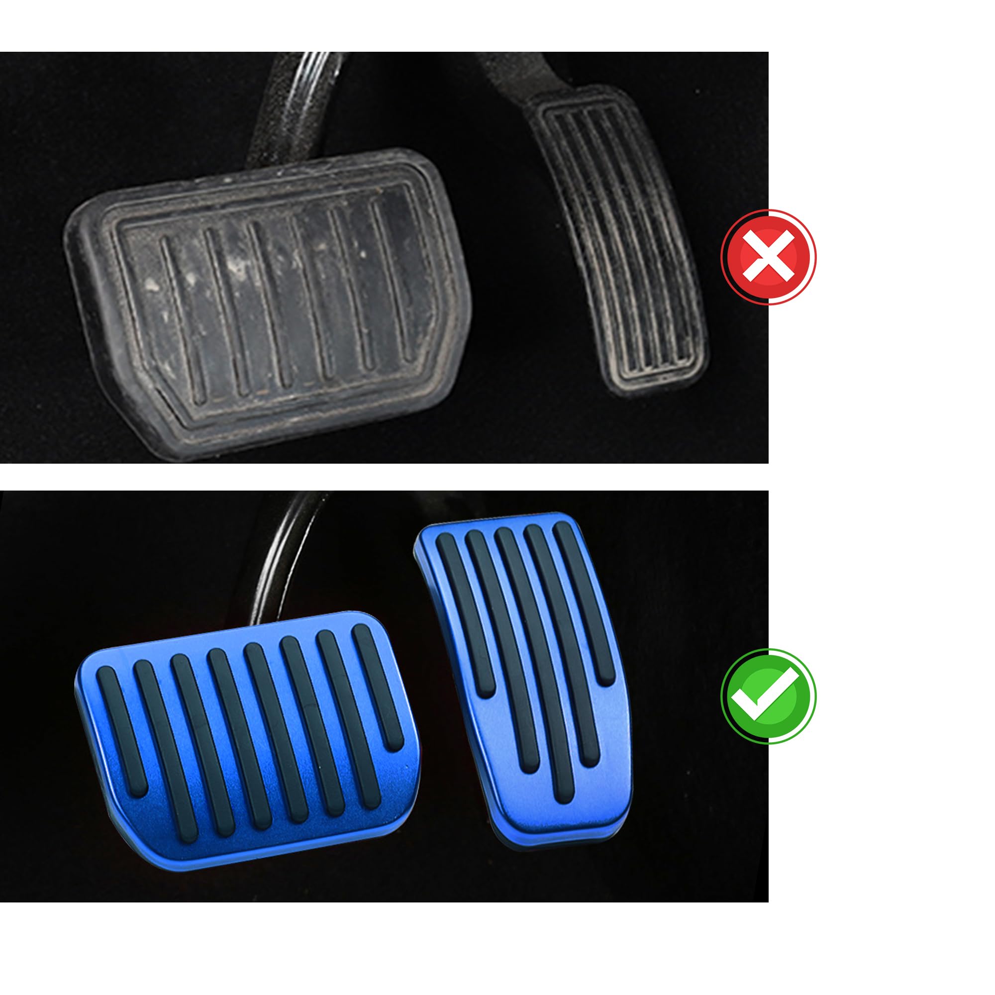 Auto Fußpedal Abdeckung Set für Tesla Model 3 Model Y, Anti Rutsch Performance Pedalauflagen Tuning Gaspedal und Brems, Perfomance Pedale Set (Blau)