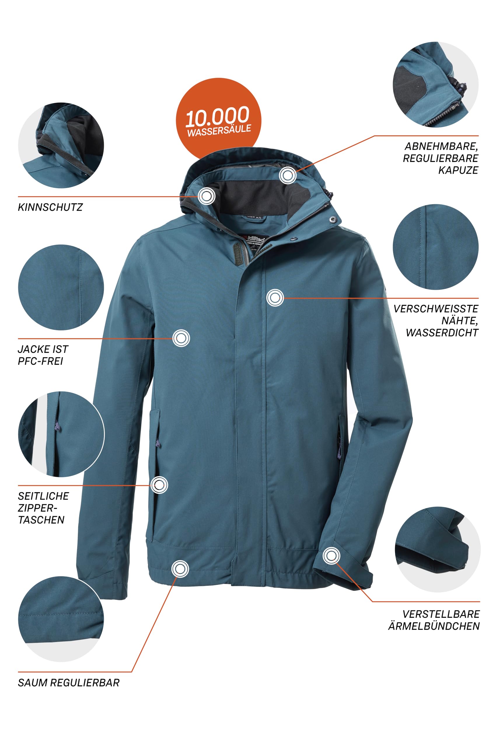 Killtec Funkcjonalna kurtka/kurtka outdoorowa z odpinanym kapturem Men´s Kos 87 Mn Jckt_xenios