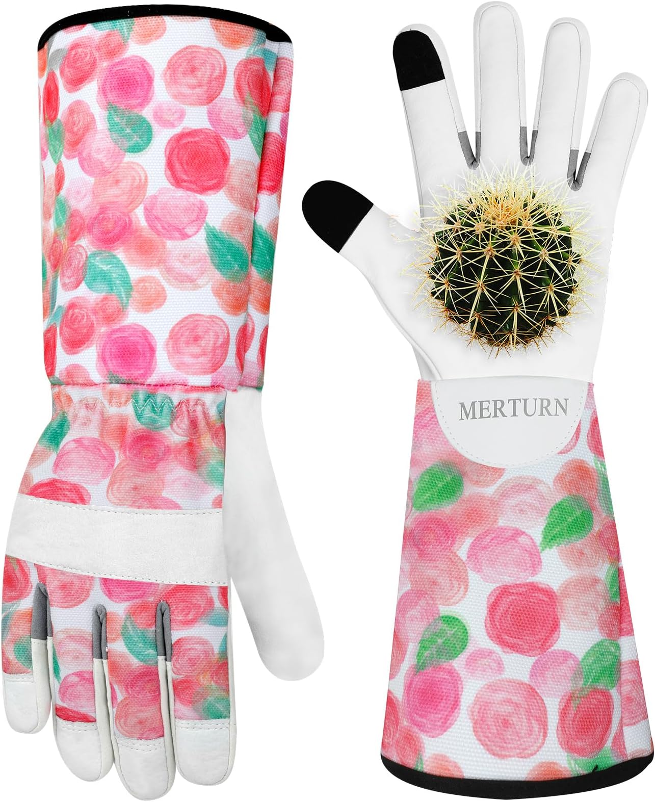 Leather Long Gardening Gloves for Women Thorn Proof Garden Gloves Yard Working Gloves
