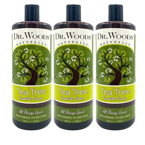 Dr. Woods Pure Tea Tree Jabón líquido de castilla, 32 onzas (paquete de 3)