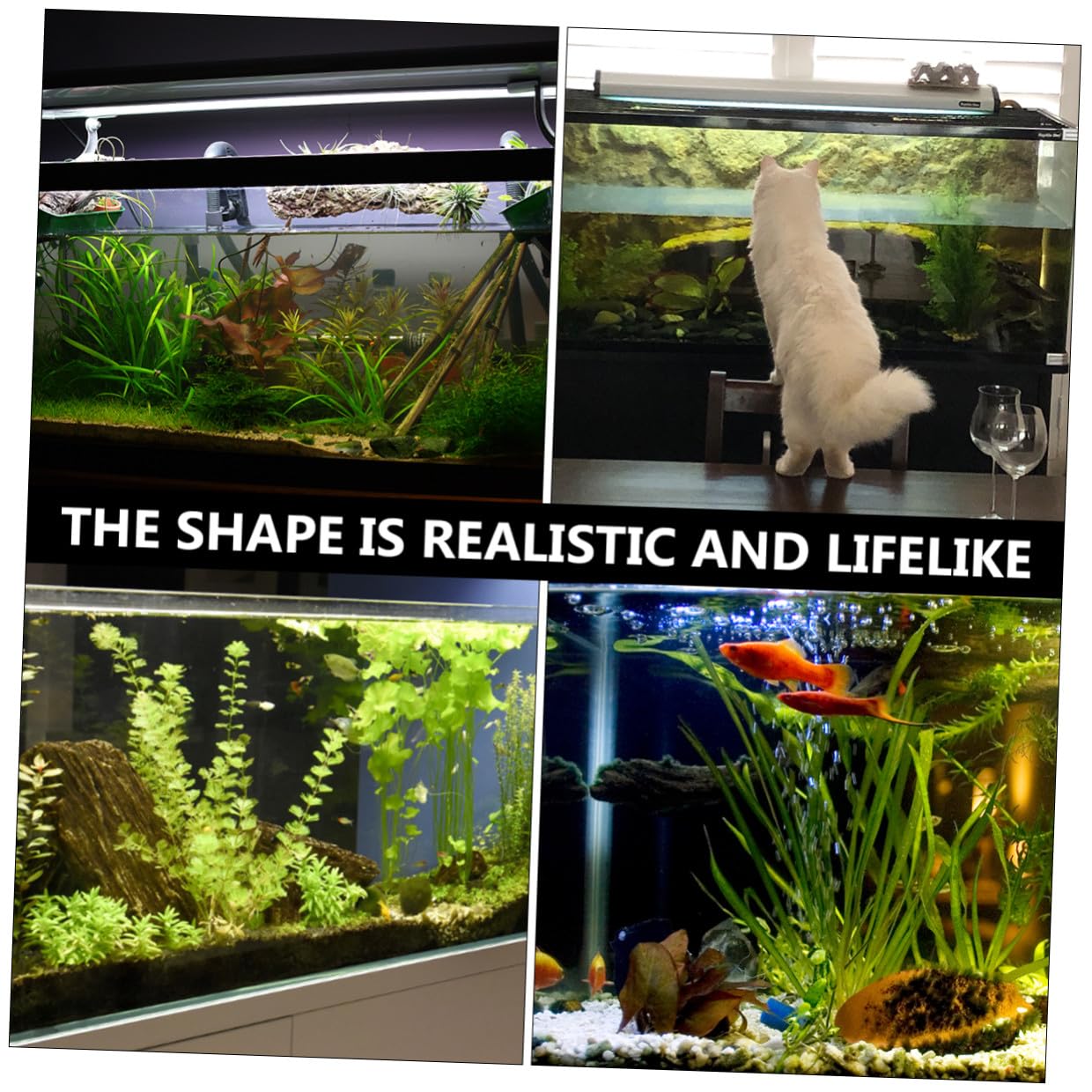 Uonlytech 3 Stück Kunstharz Skelett Aquariumdekoration in Grün Kreative Simulation für Fisch und Garnelenaquarium Sichere Deko für Besonderes Landschaftsdesign im Aquarium