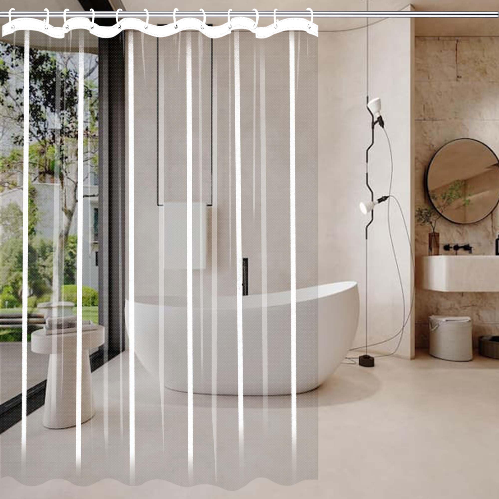 Rideau douche imperméable 215 x 185 cm pour stopper l'eau au sol