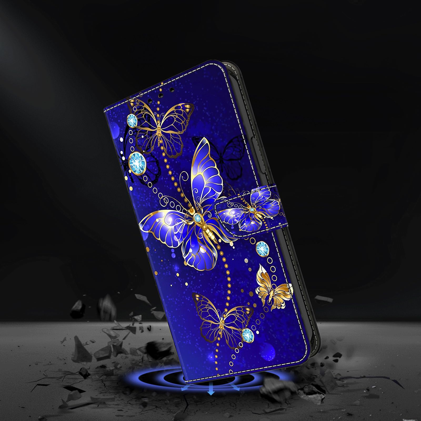 Custodia Portafoglio Per IPhone XR Con Farfalla Colorata - Cover A Libro In Pelle Con Slot E Cavalletto