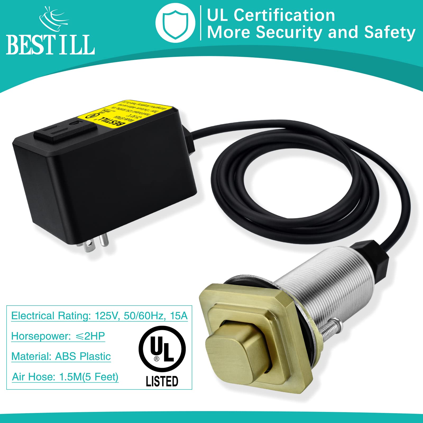 BESTILL Sink Top Air Switch Kit For Garbage Disposal