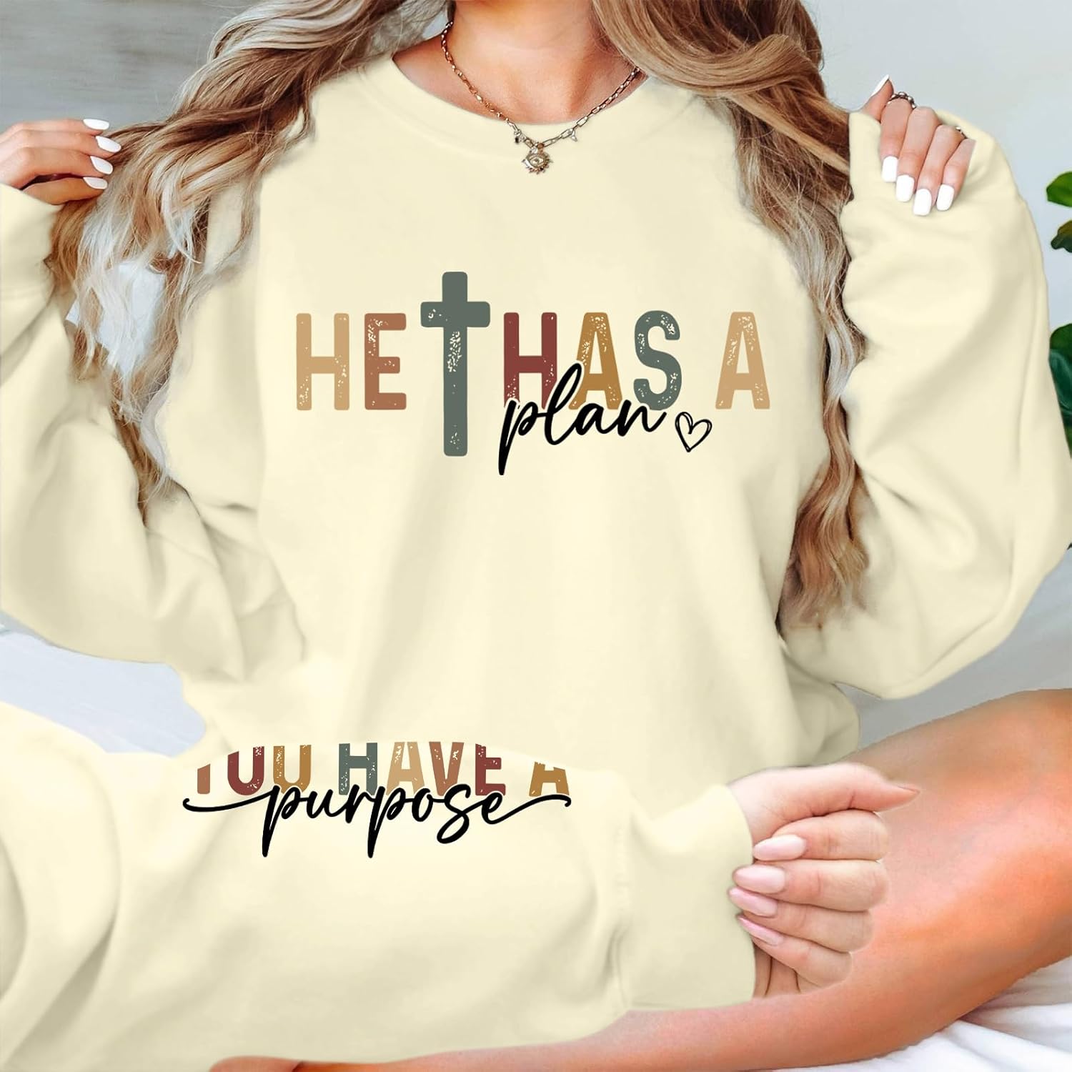 Christian Sweatshirts for Women Jesus Bible Verse Sweatshirt Womens God Faith Religious Inspirational Pullover Top - Image 4